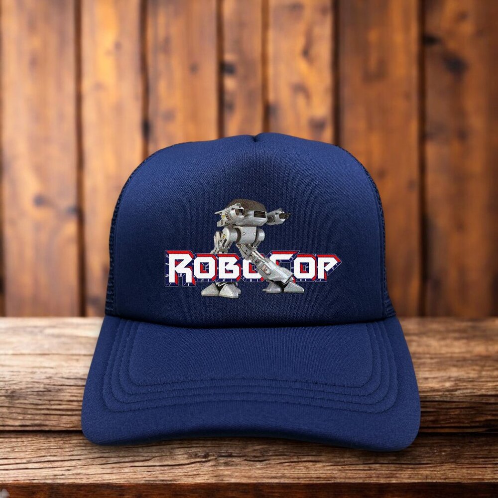 RoboCop Mens Trucker Hat Blue Snapback 80s Action Sci-Fi Movie Baseball Cap